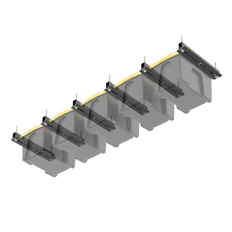 TORACK Garage 16" Studs Ceiling Storage Rack, Overhead Tote Storage Rail System Heavy Duty Adjustable Tote Slide for 5 Bins - Image 1